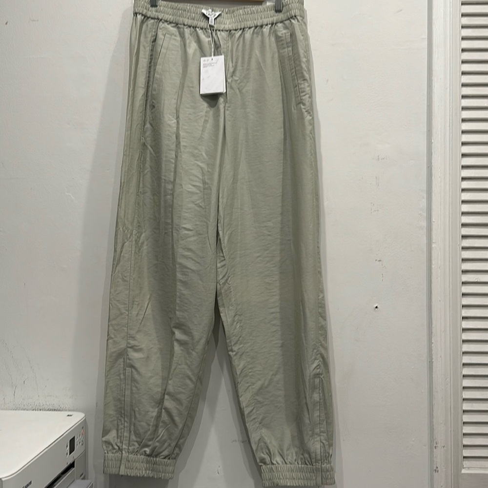 & Other Stories Light Sage Drawstring Jogger Trousers
